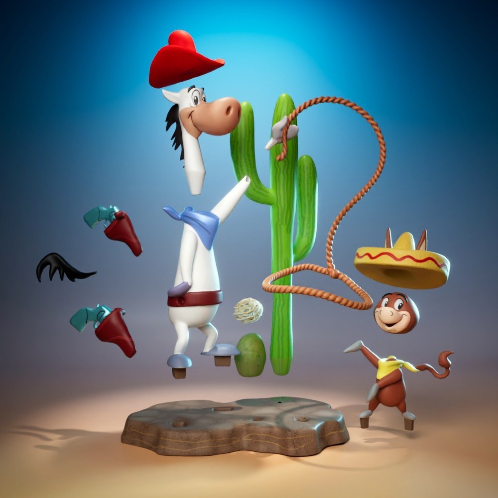 UNPAINTED Quick Draw McGraw Baba Looey 3D Printed Model Kit UW