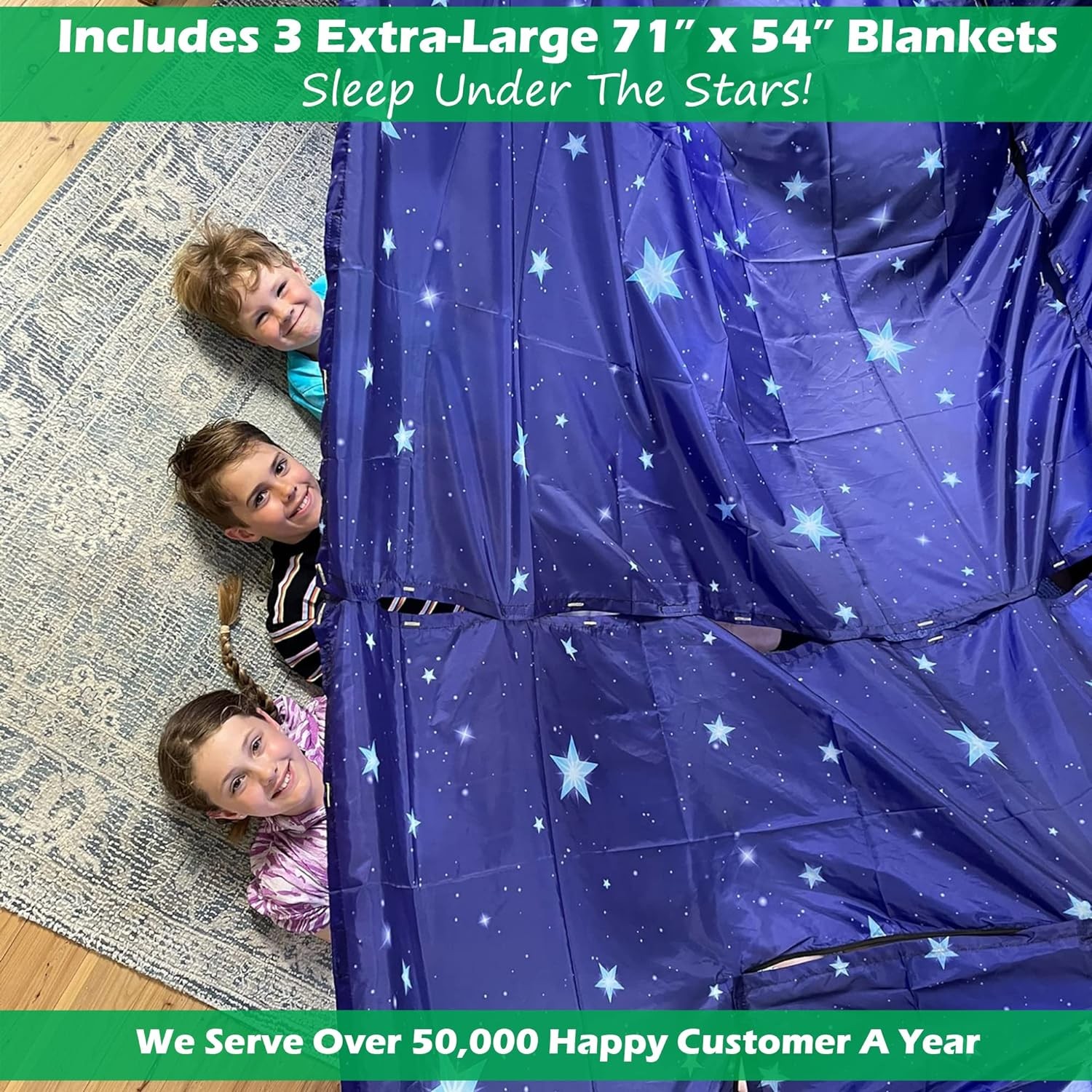 Blanket Fort Building Kit for Kids 4-8 8-12+ - Make a Portable Playhouse, Pla...