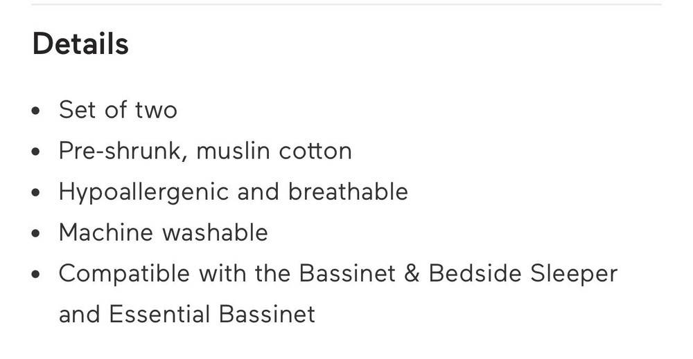 Fitted Sheets for Bassinet & Bedside Sleeper, Essential Bassinet (2-Pack) - U...