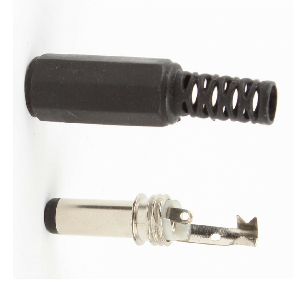 5-Pack 5.5x2.1mm Male Straight Solder DC Power Barrel Tip Plug Connector