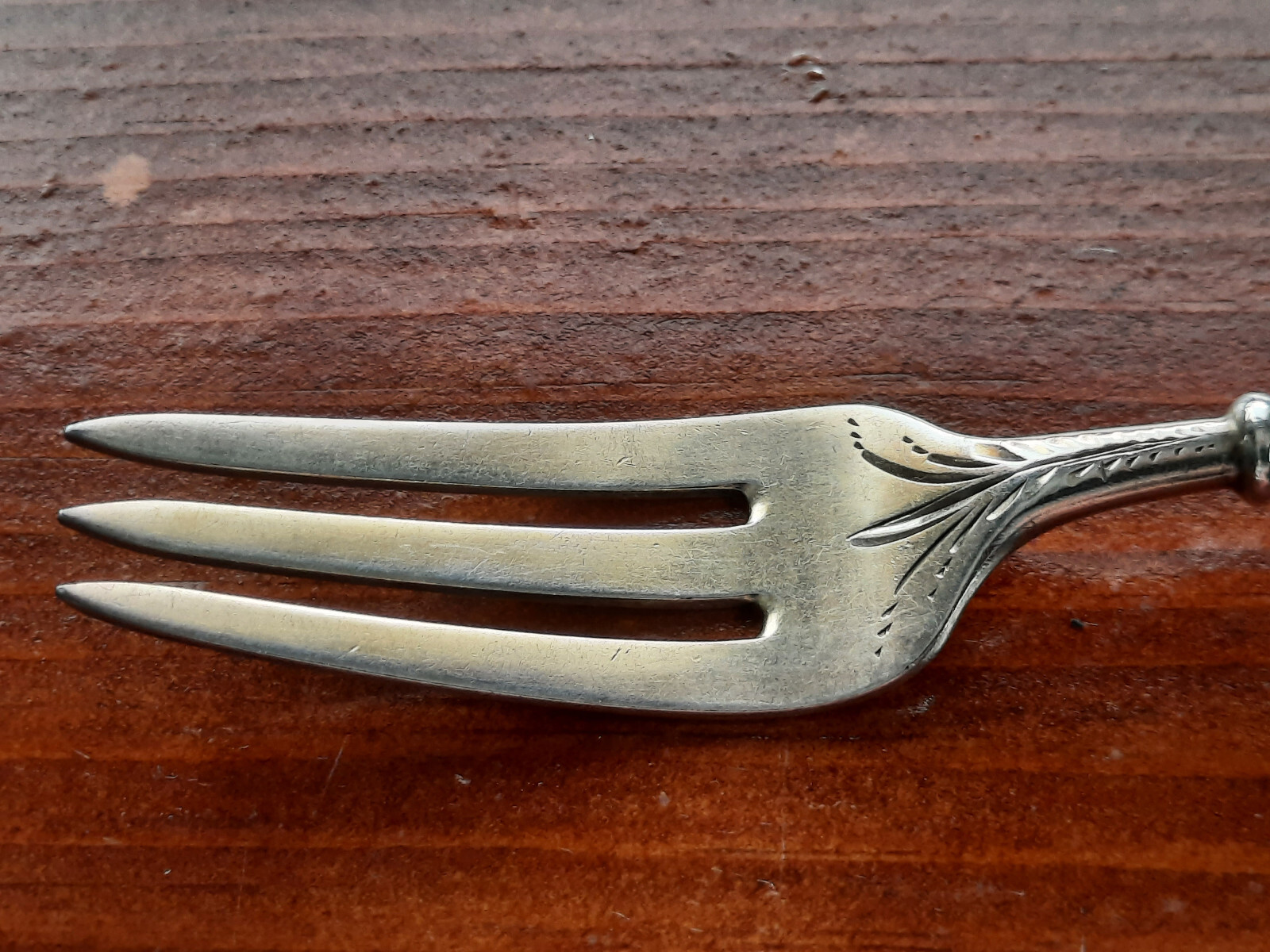 Coin Silver James Bingham Seal Top Pastry Fork, Mono