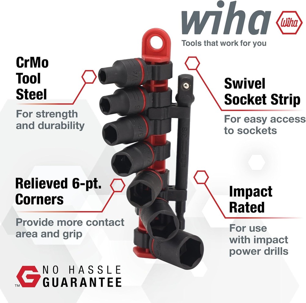 72093 8 Piece 3/8" Drive SAE Impact Socket Set