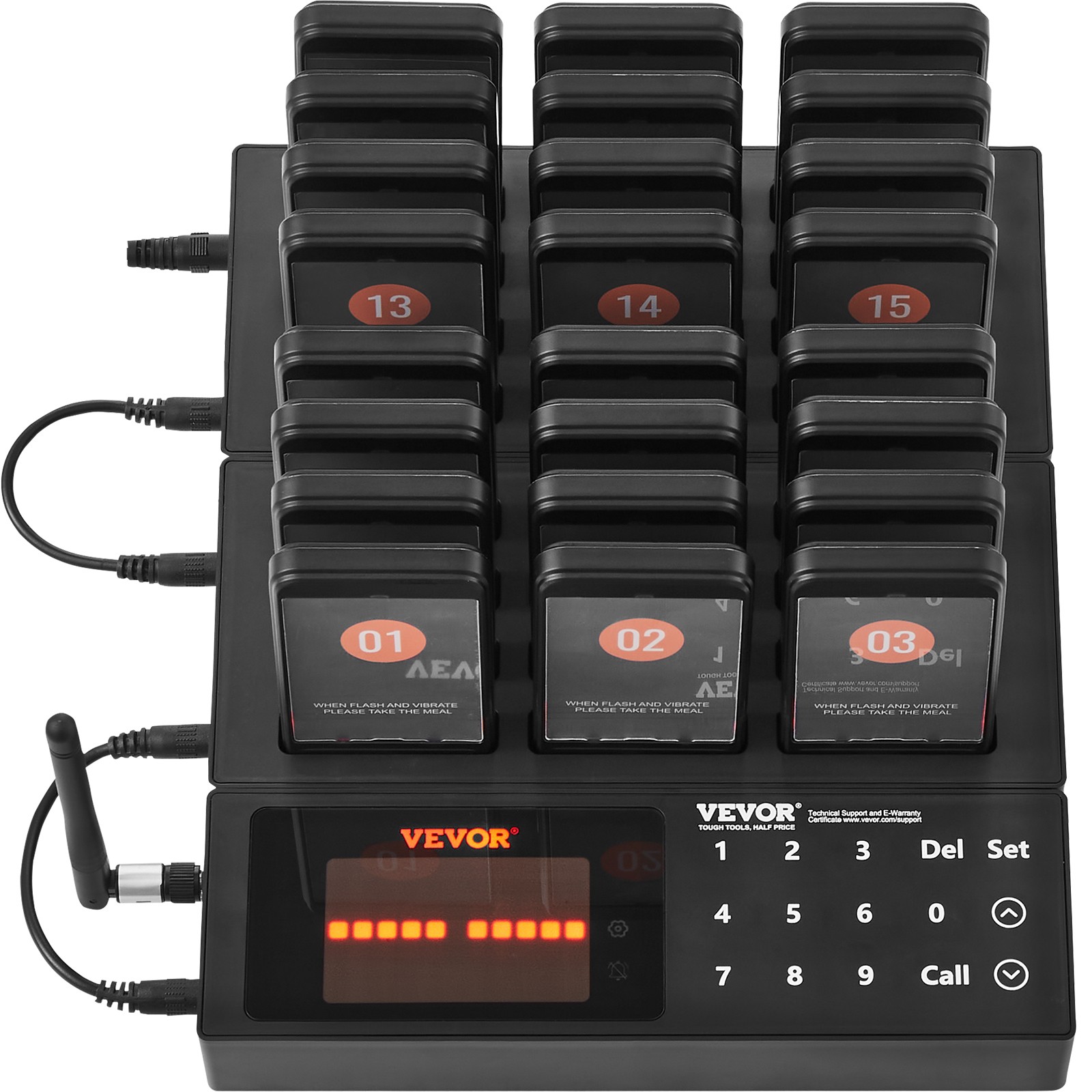 VEVOR Restaurant Wireless Pager System 24 Call Coasters Guest Queuing Calling