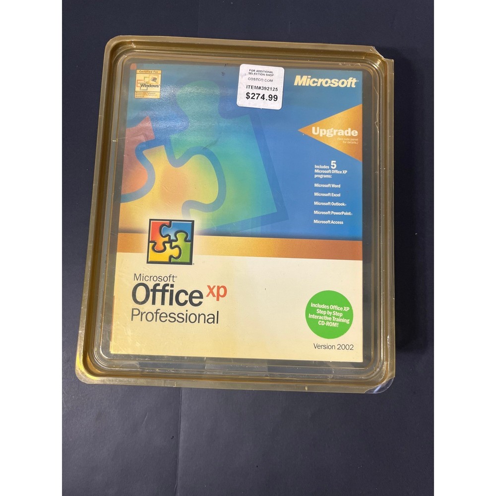 Clamshell Microsoft Office XP Professional Software CD Version 2002 NEW SEALED