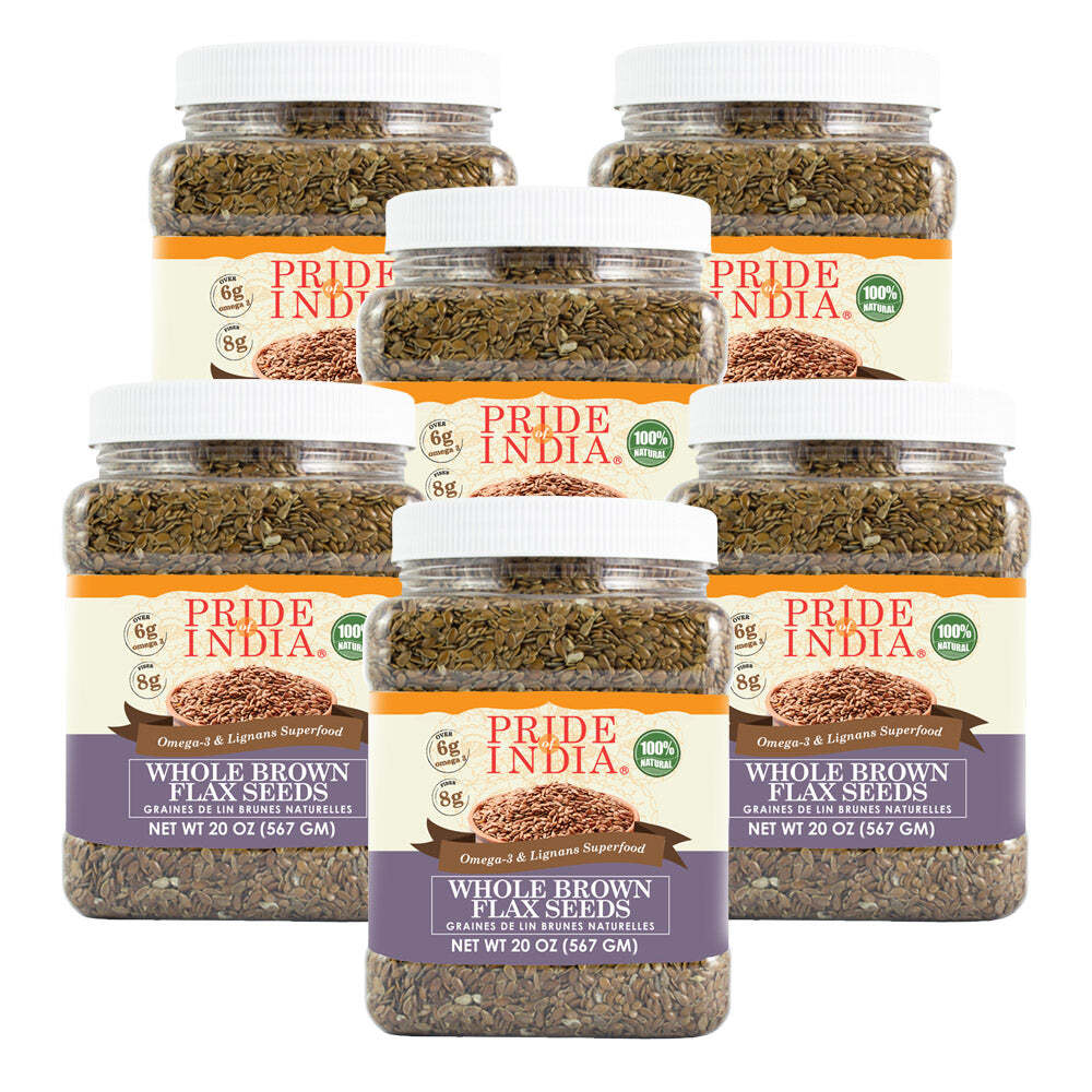 Whole Brown Flax Seeds - Omega-3 & Lignan Superfood Jar