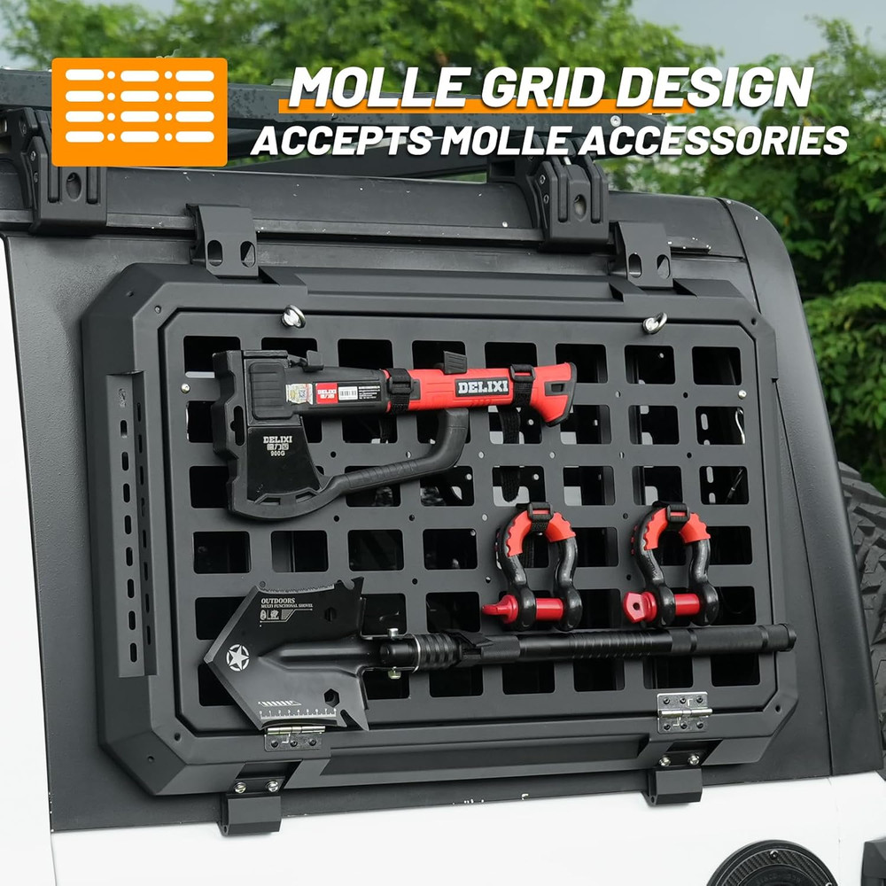 Rear Window Storage Table Molle Panel Flank Kit Rear Foldable Window Shelf for J