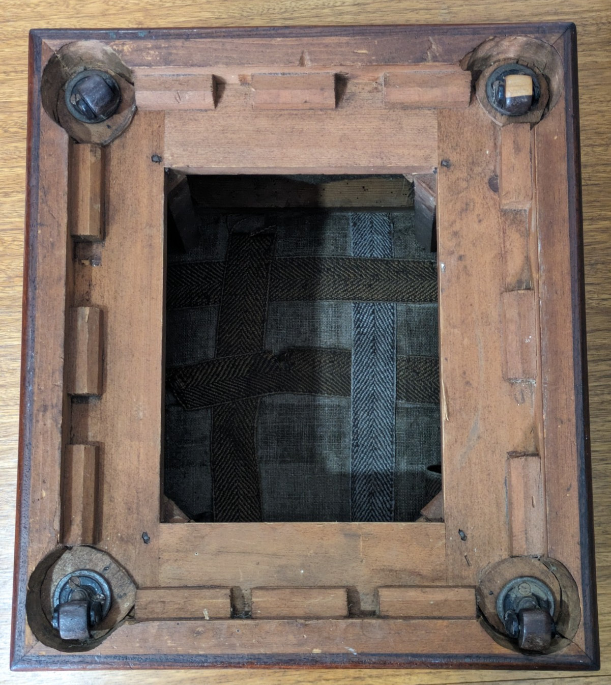 Victorian Upholstered Hourglass Ottoman Footstool Stool Antique 19th Century