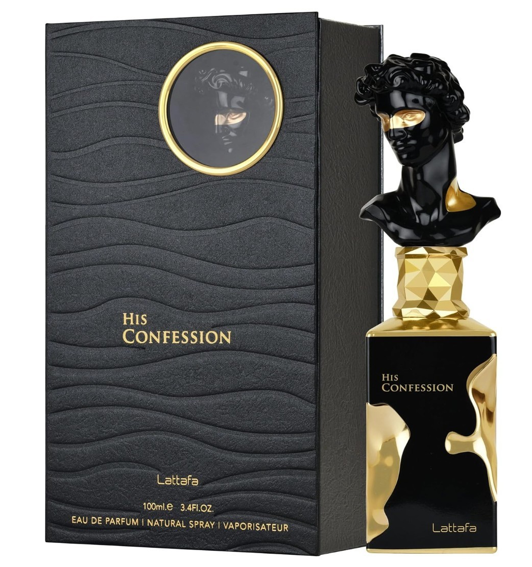 Lattafa His Confession for Men Eau de Parfum Spray, 3.4 Ounce / 100 Ml