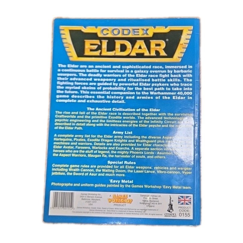 Warhammer 40k Eldar Codex 1994 2nd Edition Games Workshop - Complete