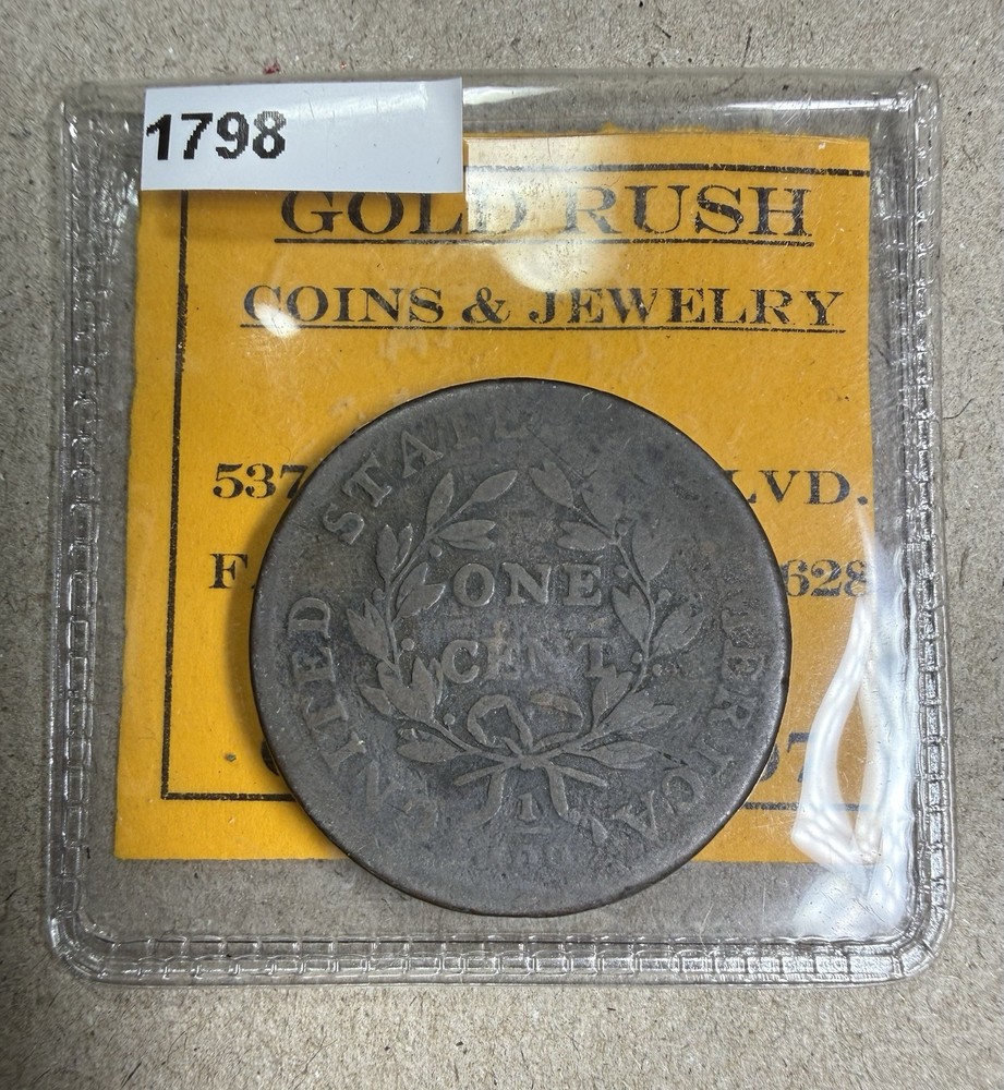 🇺🇸 1798 U.S. Draped Bust Large Cent Very Nice Early Original Example 1c