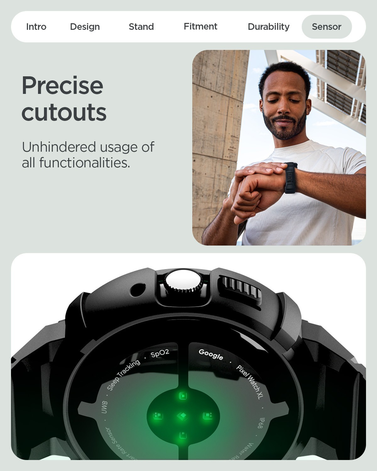 For Pixel Watch 4 (45mm) | Spigen Rugged Armor Pro