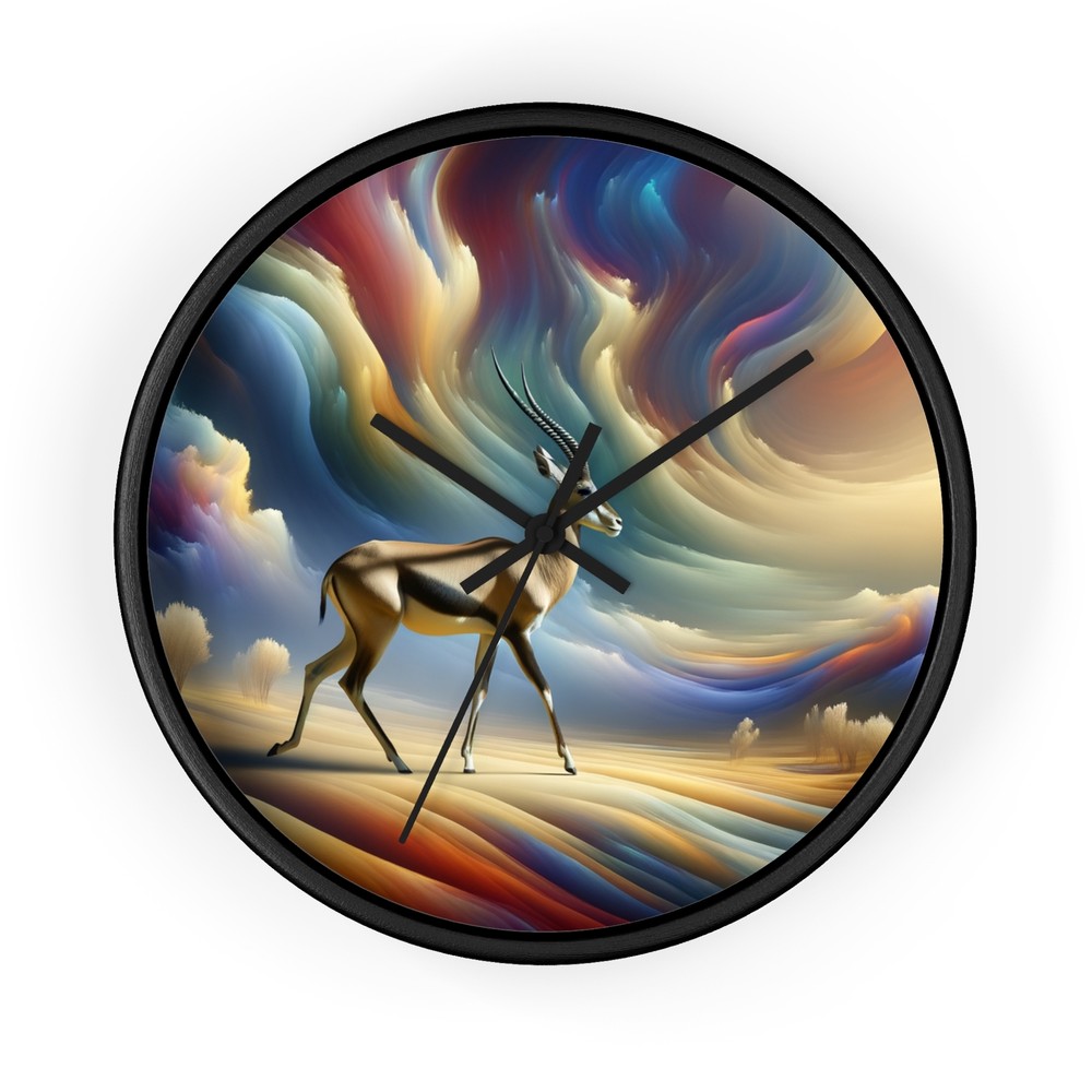 Home Decor Wall Clock Surreal Antelope in Dreamscape