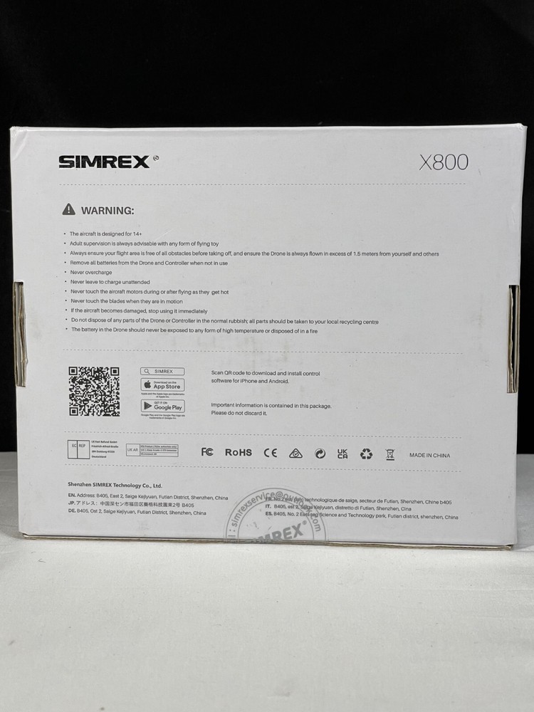 Simrex X800 Gray Adjustable Angle Foldable Quadcopter Drone With Camera Ages 14+