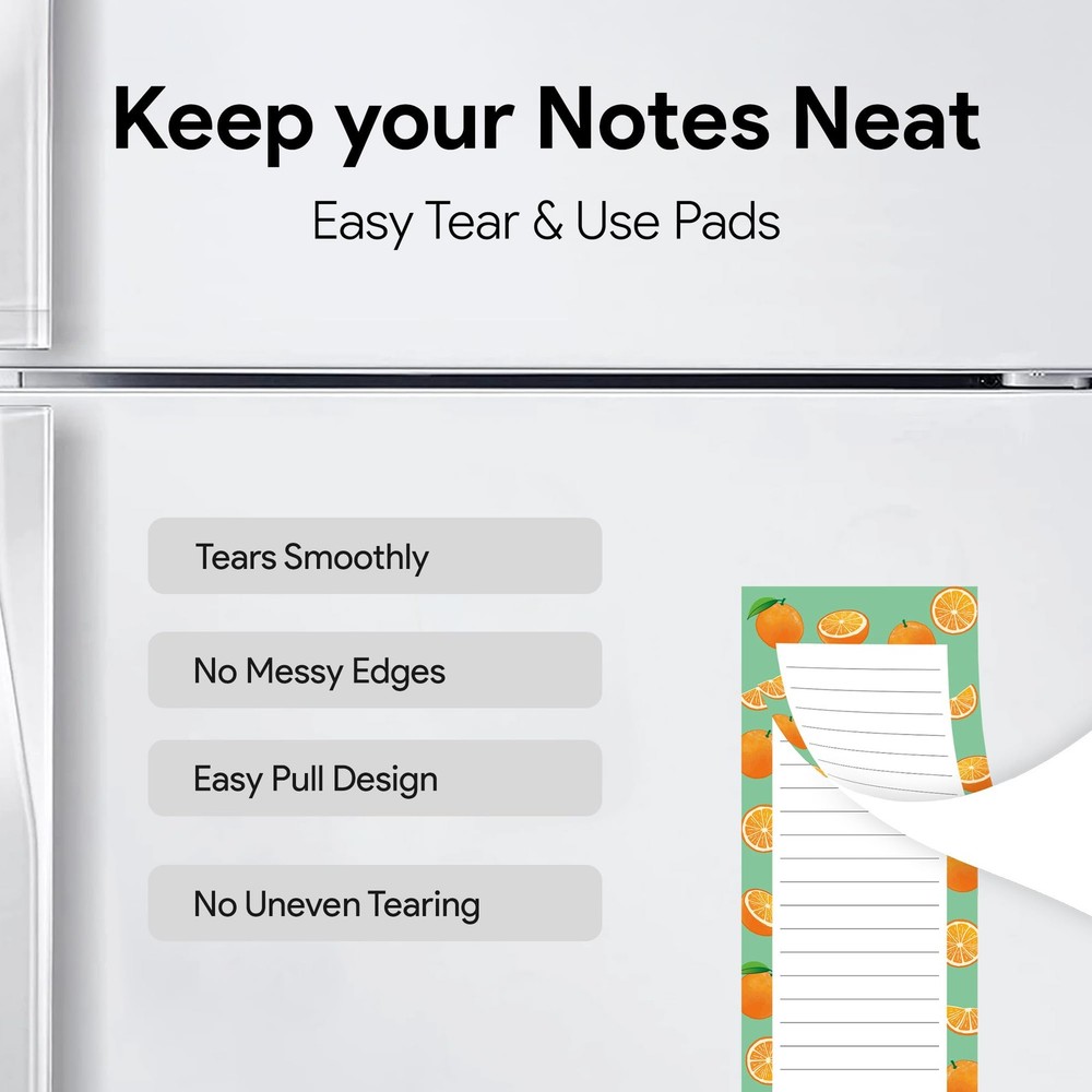 8 Magnetic Notepads – for Grocery 8 Pack- Medium, MEDIUM 8 PACK