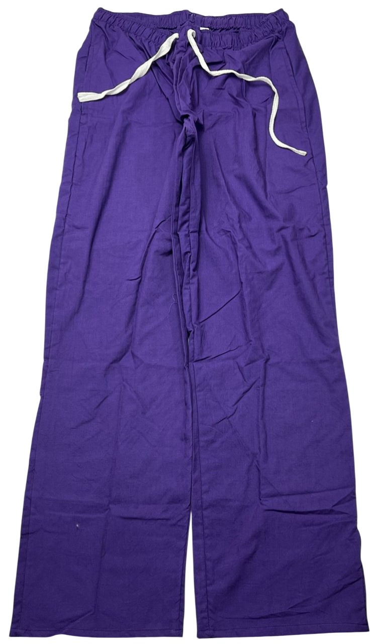 Scrub Set Unisex (L) Purple 4 Pockets Solid Top & Bottom Medical NWOT