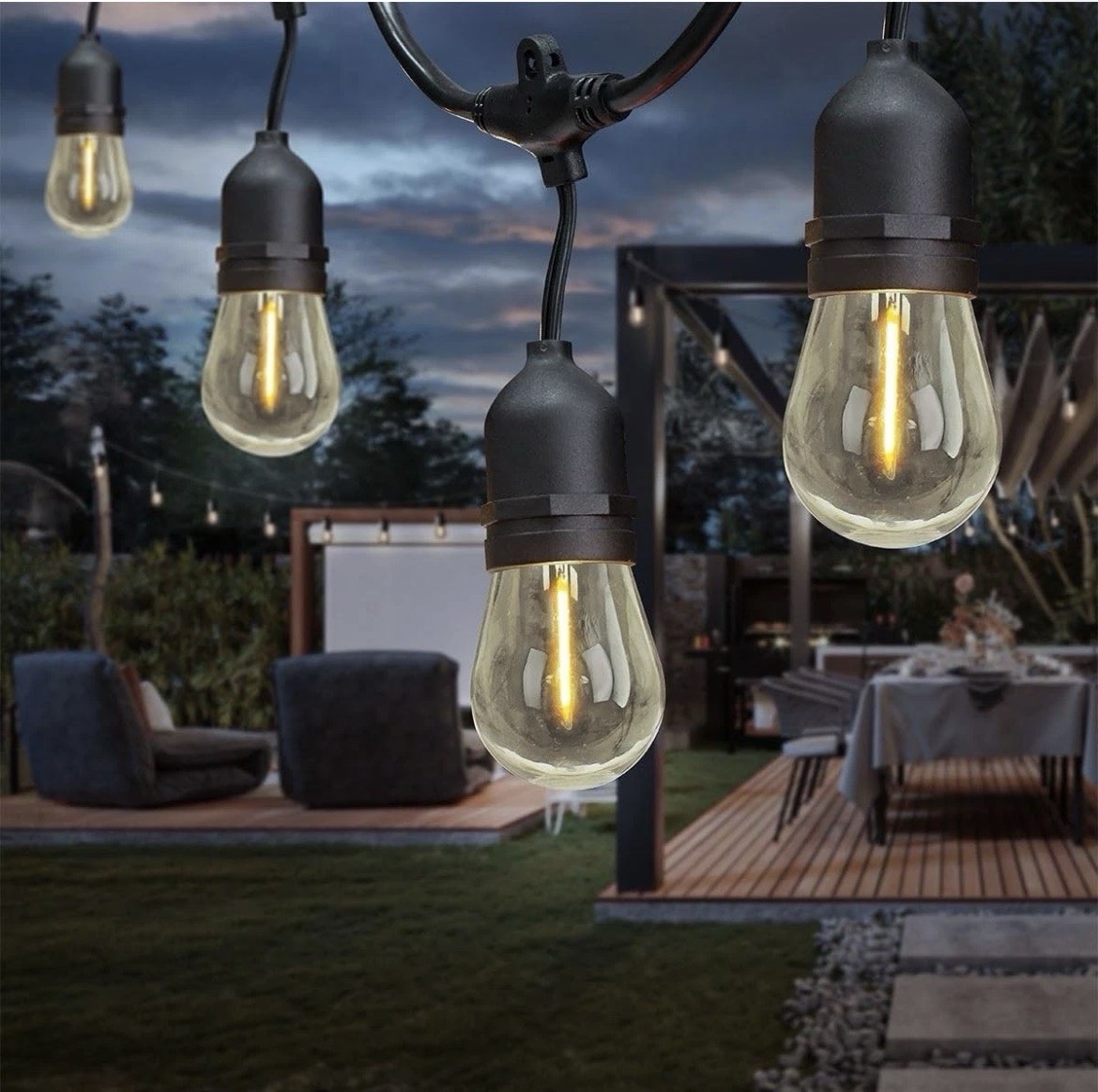 Feit Electric 48 ft. LED string lights 24 Bulbs NEW