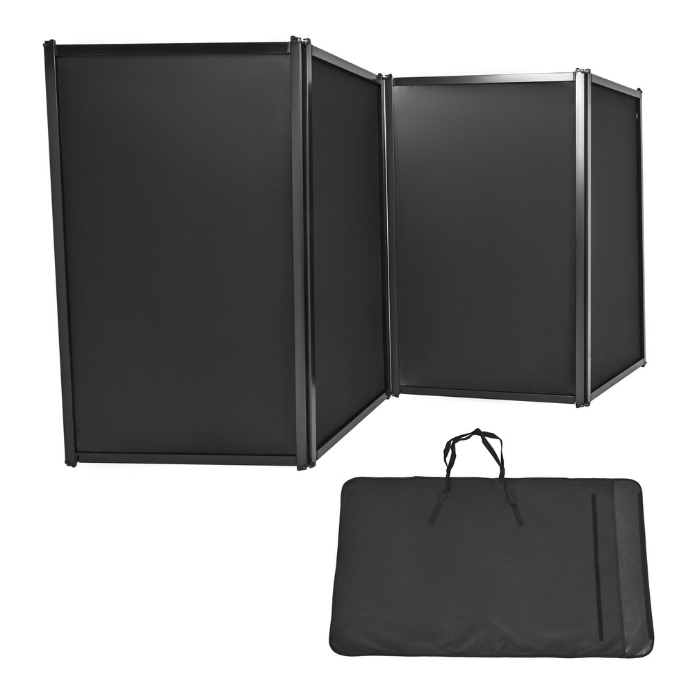 DJ Foldable Booth Panels 4-Panel Black Portable Facade Event Booth Panels