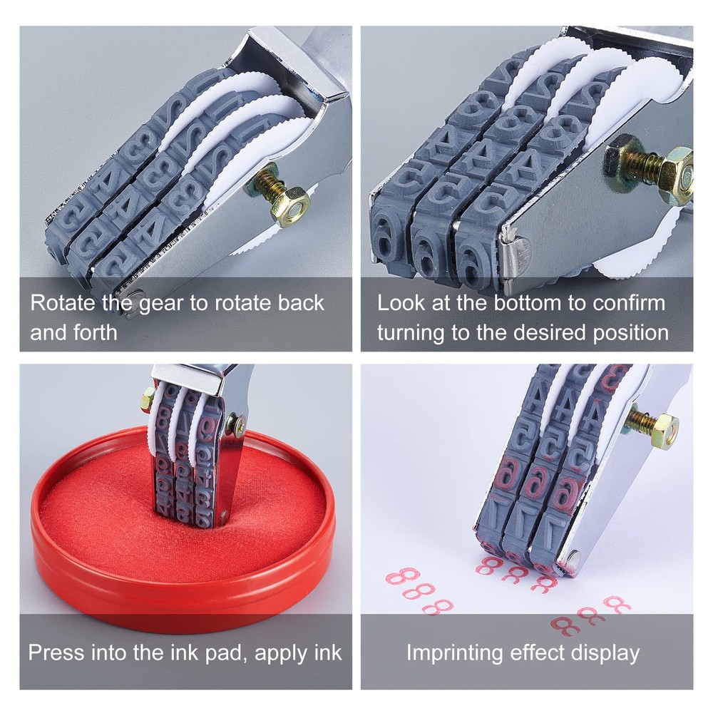 NBEADS 2 Pcs Rubber Number Roller Stamps, 3 Digits Adjustable Personalized...