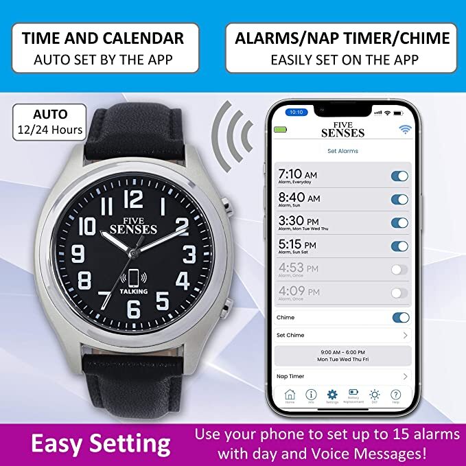 Bluetooth Atomic Talking Watch for Visually Impaired - App Controlled 2nd Gen