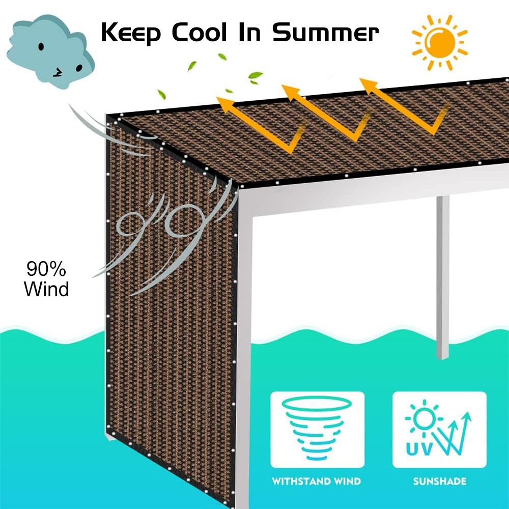 Sun Shade Sail Canopy Shelter Patio Yard Pool Mesh Cover Outdoor UV Protection