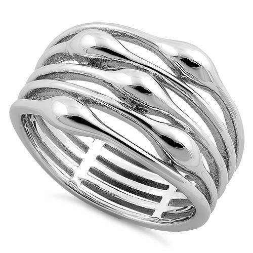 925 Sterling Silver Multi-Row Statement Ring