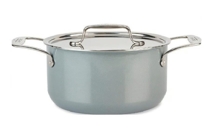 All-Clad FUSIONTEC Natural Ceramic with Steel Core  7-qt Soup Pot, Platinum