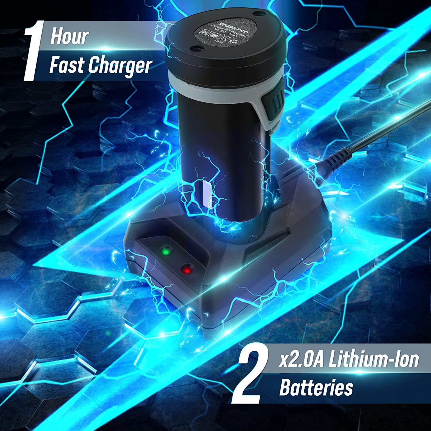 WORKPRO 12V Cordless Polisher 3" Mini Car Detailing Buffer & Sander Machine Kit