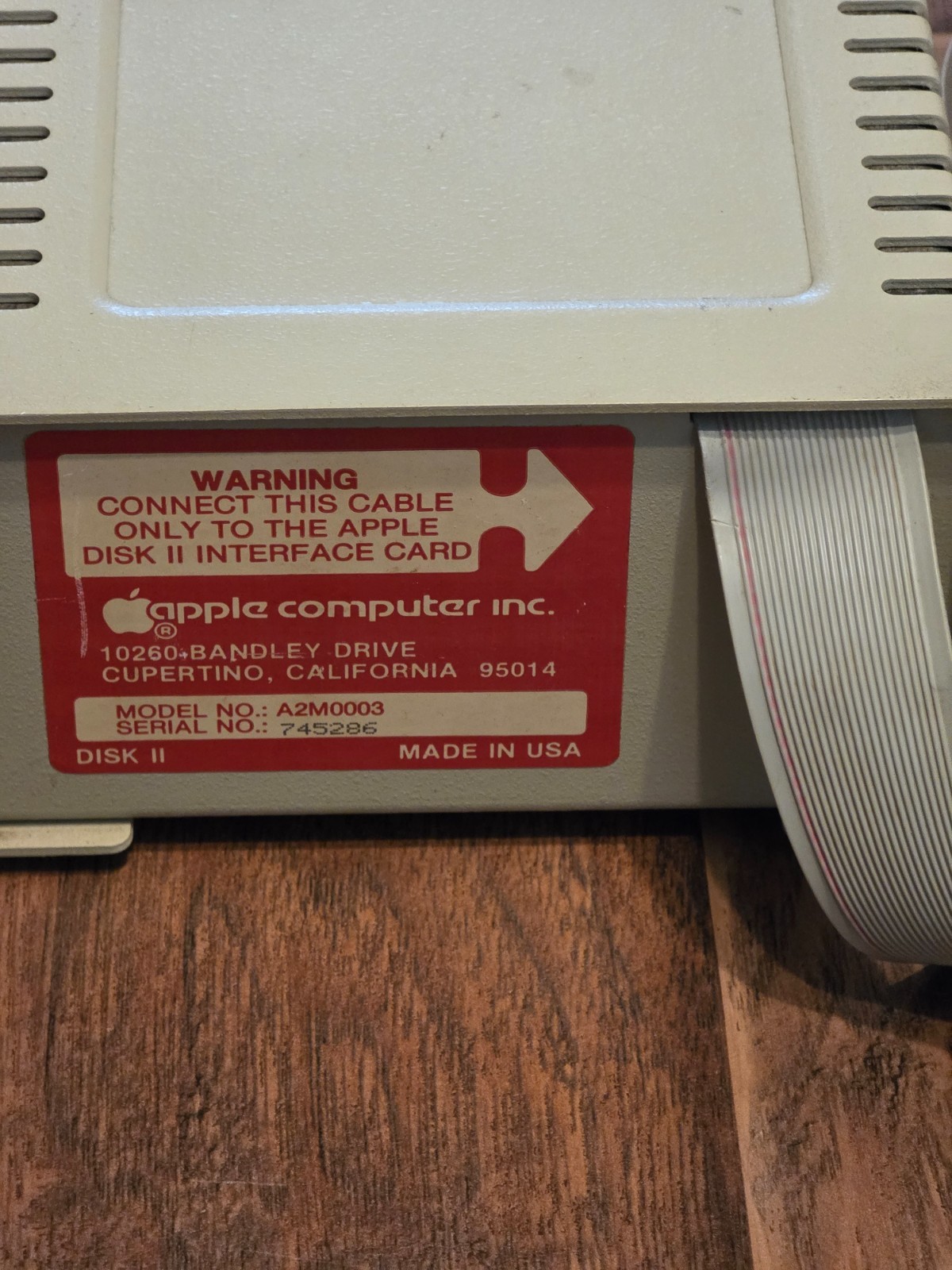 Apple Disk II 5.25 Floppy Drive A2M0003 Vintage Apple II IIe IIc OEM UNTESTED