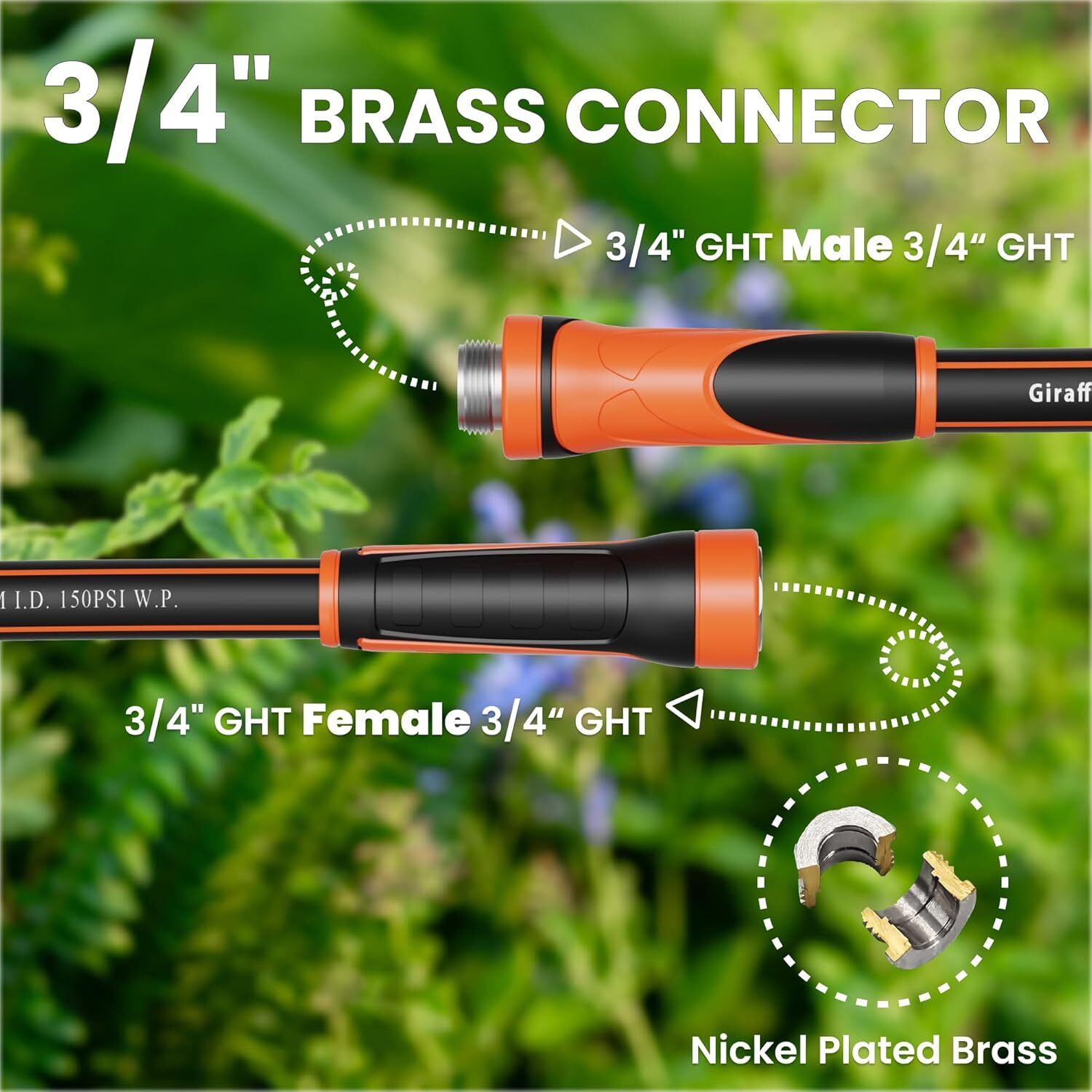 Giraffe Tools Garden Leader Hose Short Water Hose 3/10/75ft x 5/8" Burst 600 PSI