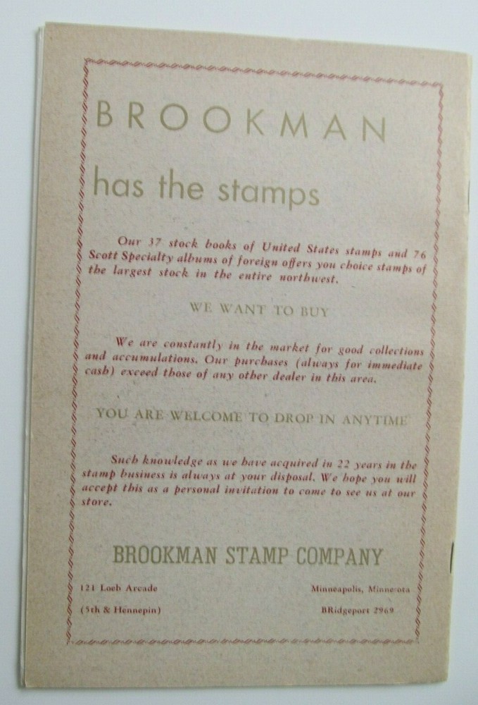 Vintage 1949 Minnesota Territorial Centennial Stamp Catalog Exhibition Program