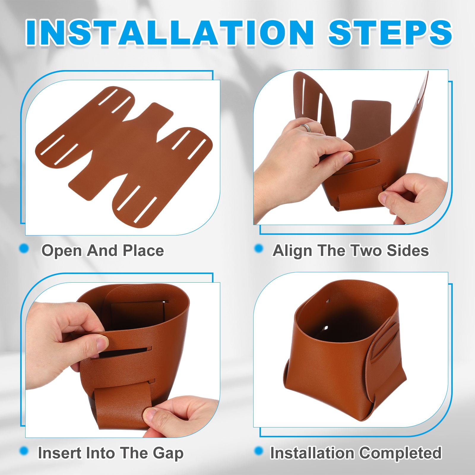 2 Pack Leather Desk Organizer, Leather Jewelry Valet Tray, Burgundy