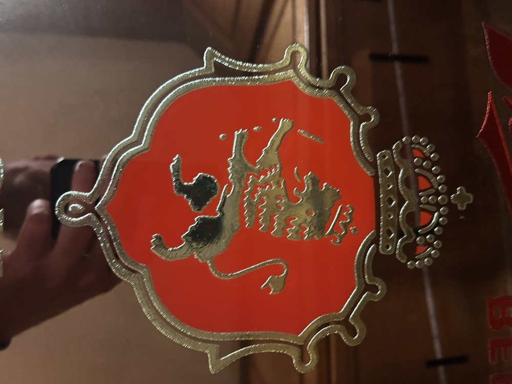 Strohs Beer Sign Reverse Style Mirror Gold Leaf