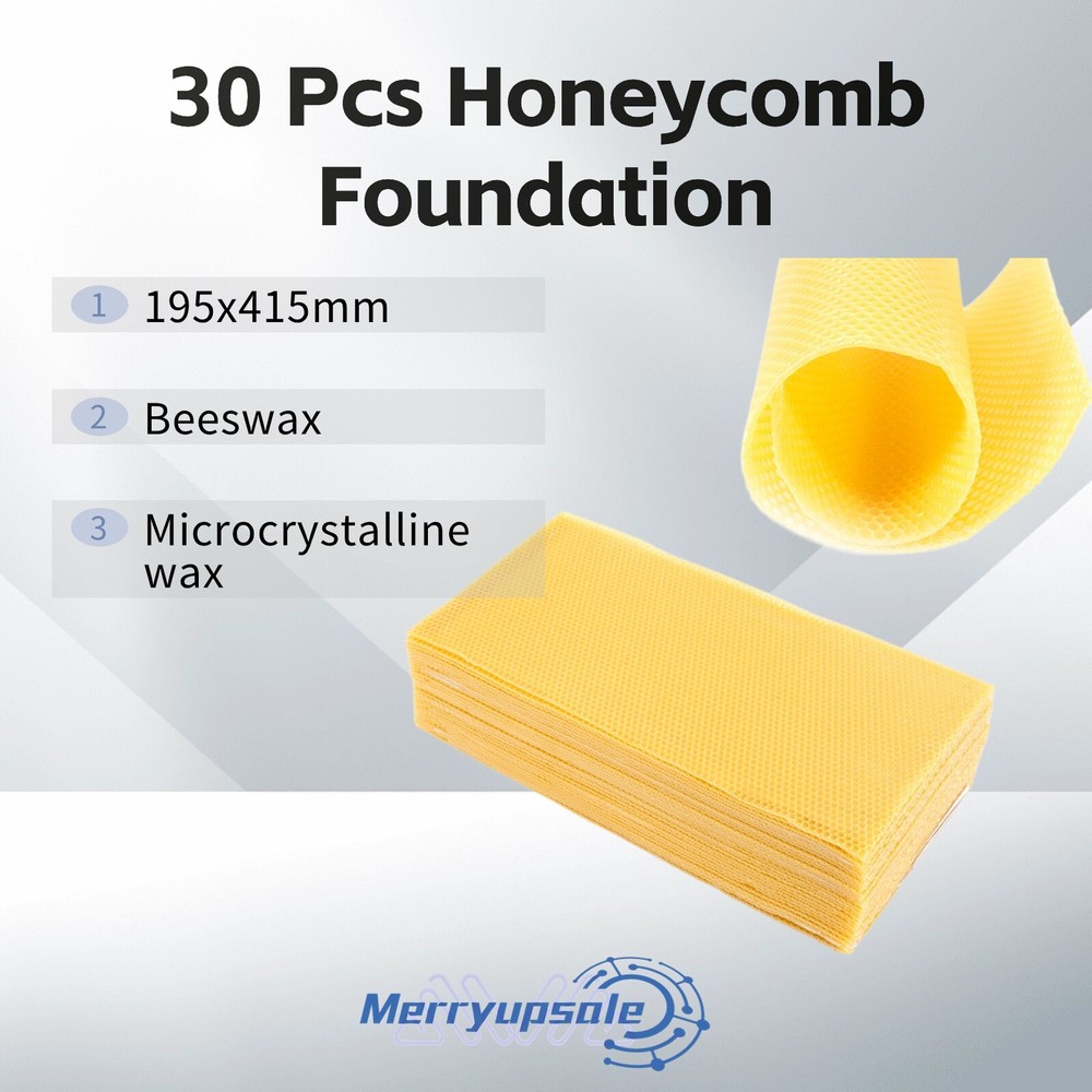 30 Pack Honey Bee Frames Equipment Kit DIY Super Beehive Frames and Foundations