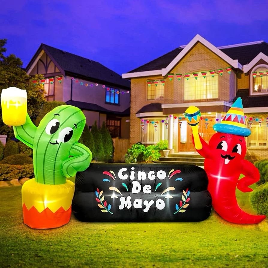 8FT Inflatable Cactus Pepper Outdoor Yard Decoration Holiday Party Lawn Decor