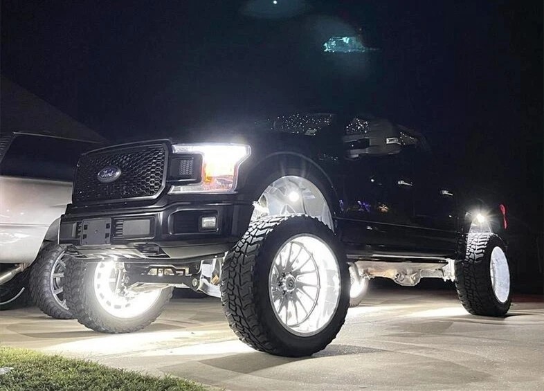 NEW Set 4x 17.5" PURE WHITE QUAD ROW Strobes Truck Car LED Wheel Rim Ring Lights