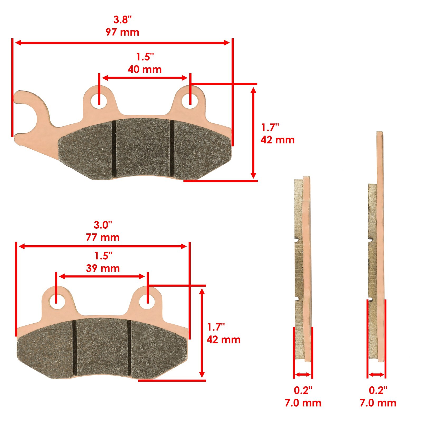 Brake Pads for Yamaha Raptor 700 YFM700 Front Rear Brakes 2006-2012