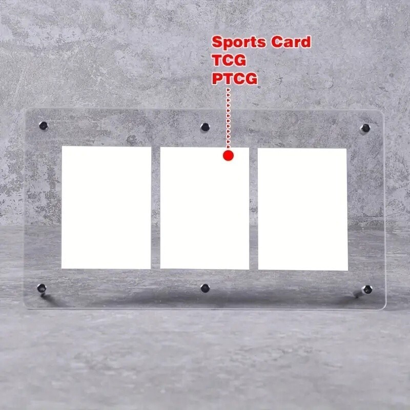 3 Compartment High Definition Acrylic 35-75pt Card Collector Desktop Display