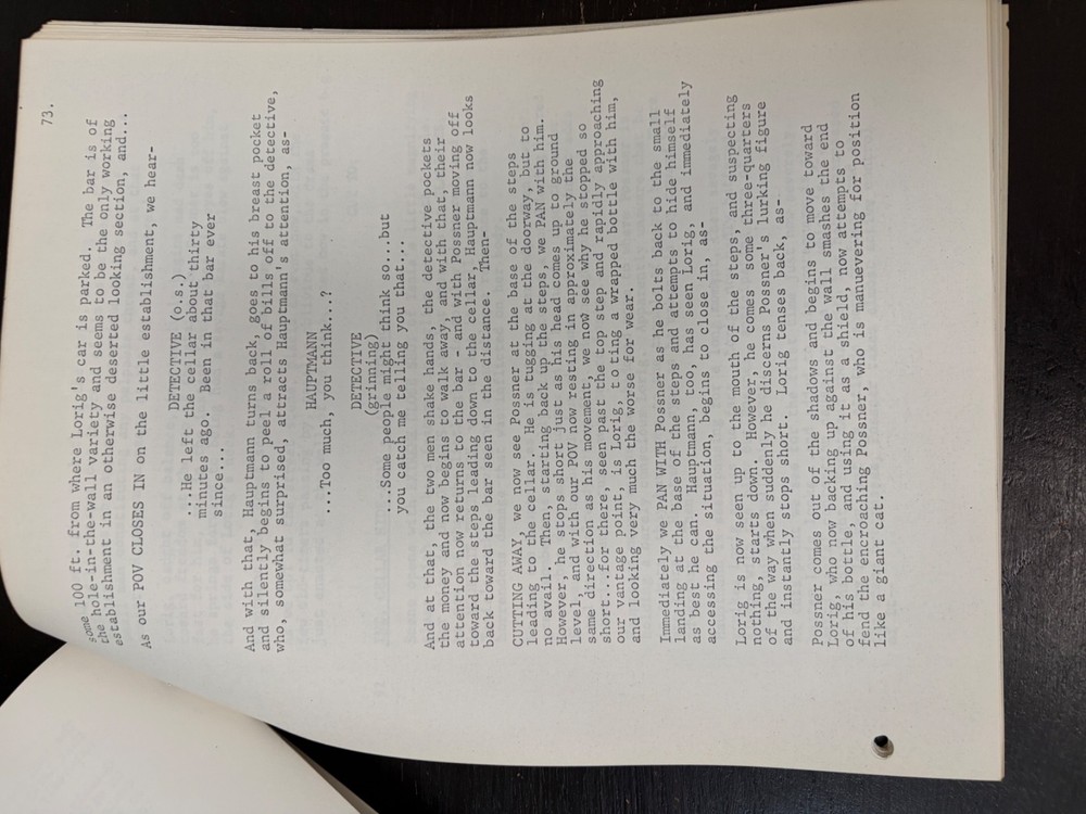 ALEJANDRO GRATTAN SCREENPLAY/SCRIPT MAELSTROM BASED ON "WHERABOUTS UNKNOWN" WWII