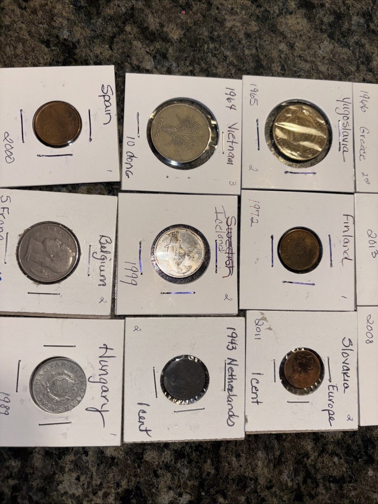 21 Foreign Assorted coins