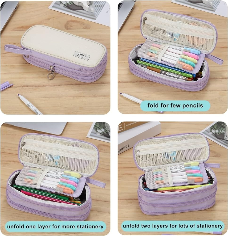 big pencil storage case purple