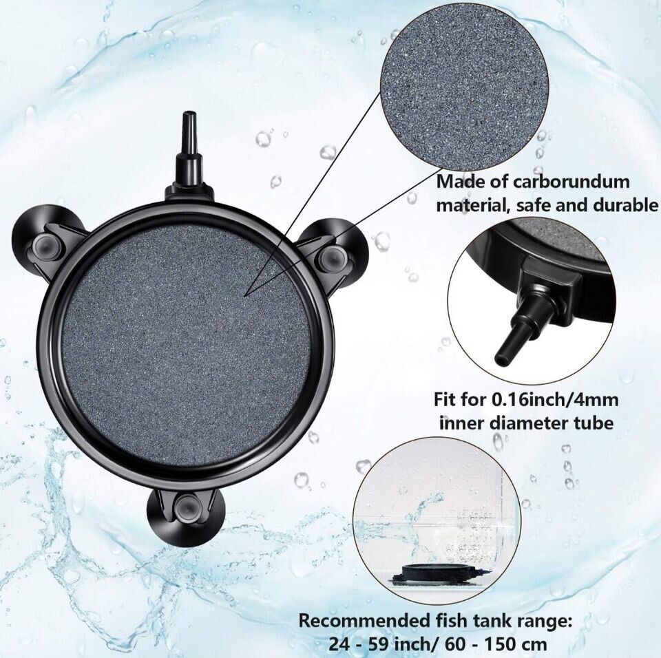 4-Inch 4 pack Aquarium Air Bubble Disk Stone Hydroponics Oxygen Aerator