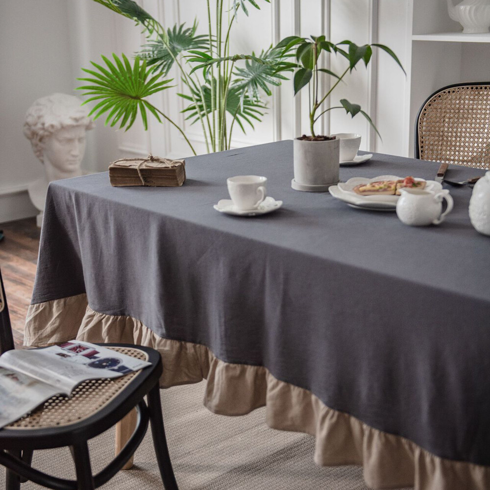 Dust-proof Rectangle Round Tablecloth for Kitchen Dining Room Table Cloth Cover