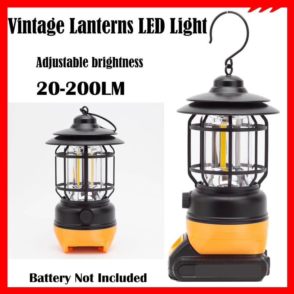 LED Lantern For Dewalt 18V 20V Lithium-ion Battery Hanging Work Light Camping US
