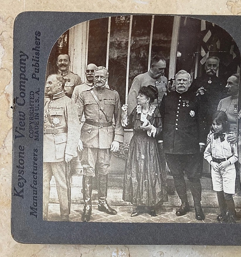WW1 US ARMY GENERAL JOHN J. PERSHING IN PARIS STEREOVIEW PHOTO