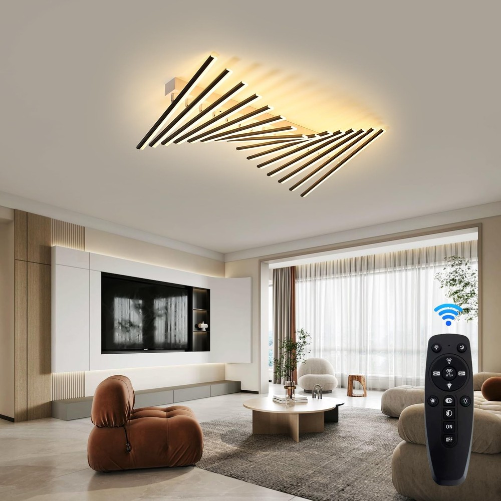 JAYMP 15 Lights Adjustable Linear Modern Ceiling Light 43.3 inch Dimmable LED...