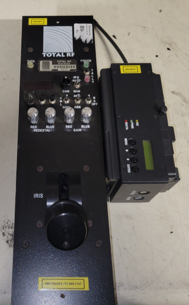 Total RF Camera Control panel with V-mount camera receiver for data and tally