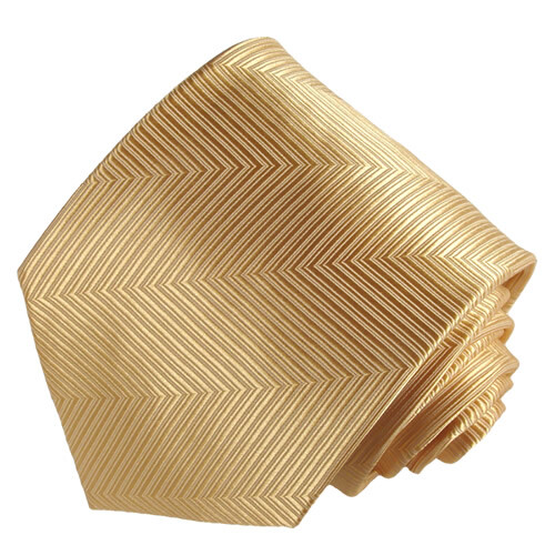 Men's Gold Color Zig-zag Pattern  Neck Tie