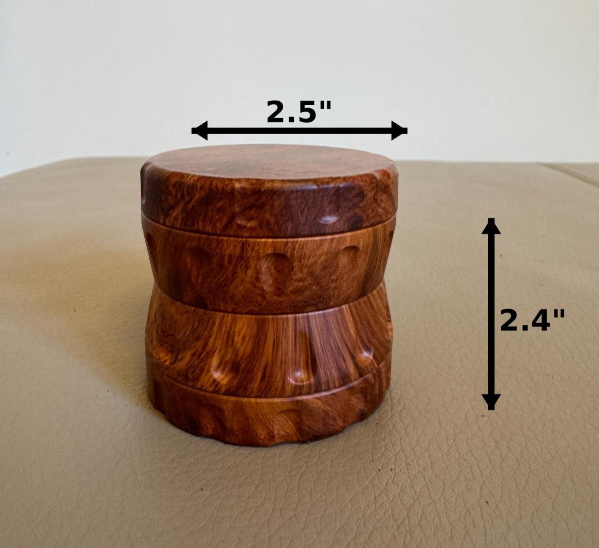 2.5" Resin Wood Herb Spice Grinder Aluminum 4 Piece Magnetic Lid Tobacco Crusher