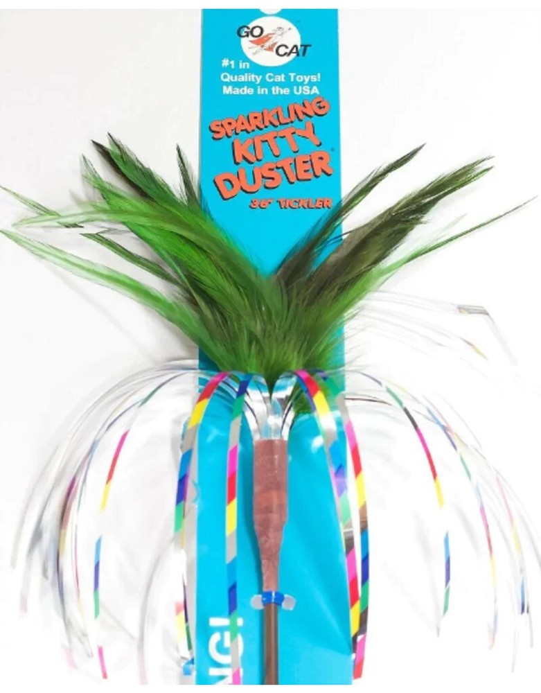 GO CAT SPARKLING KITTY DUSTER LONG 36" INTERACTIVE TOY TEASER 5 COUNT