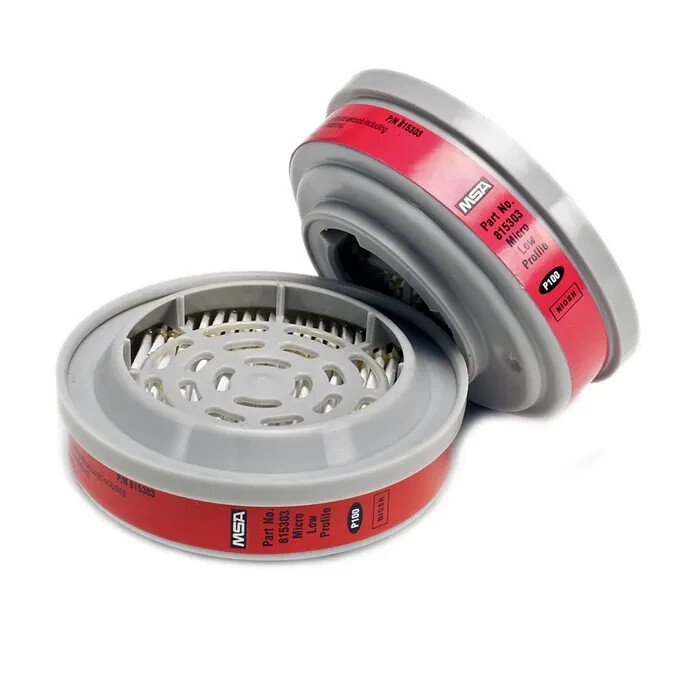 MSA Half Face PPE Reusable Respirator Mask & 2-815369 P100 Particulate Filter MD